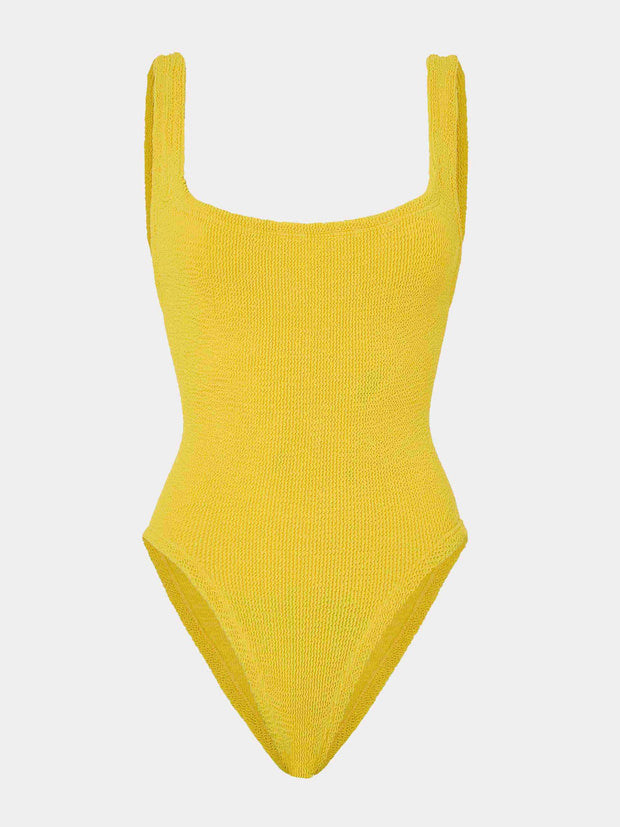 HUNZA G Square Neck Swimsuit in Sunflower