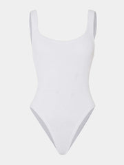 HUNZA G Square Neck Swimsuit in White