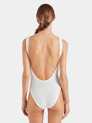 HUNZA G Square Neck Swimsuit in White
