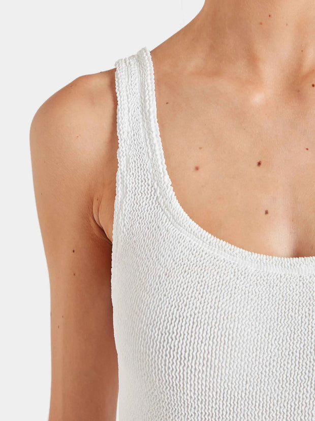HUNZA G Square Neck Swimsuit in White