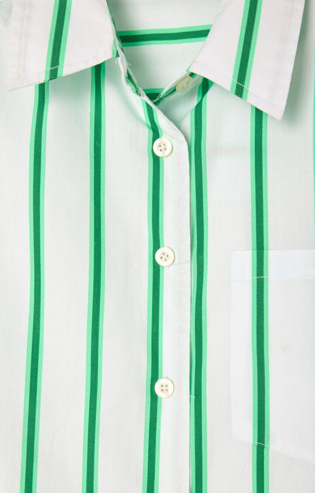 AMERICAN VINTAGE Zatybay Shirt in Neon Lagoon Stripes