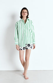 AMERICAN VINTAGE Zatybay Shirt in Neon Lagoon Stripes