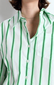 AMERICAN VINTAGE Zatybay Shirt in Neon Lagoon Stripes