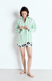 AMERICAN VINTAGE Zatybay Shirt in Neon Lagoon Stripes