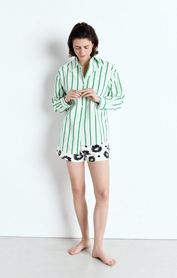 AMERICAN VINTAGE Zatybay Shirt in Neon Lagoon Stripes