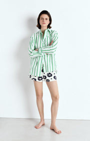 AMERICAN VINTAGE Zatybay Shirt in Neon Lagoon Stripes