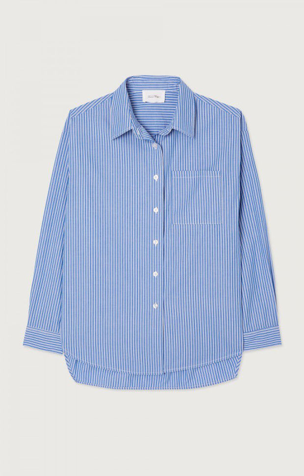 AMERICAN VINTAGE Zatybay Shirt in Aqua Stripes