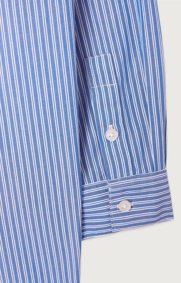 AMERICAN VINTAGE Zatybay Shirt in Aqua Stripes