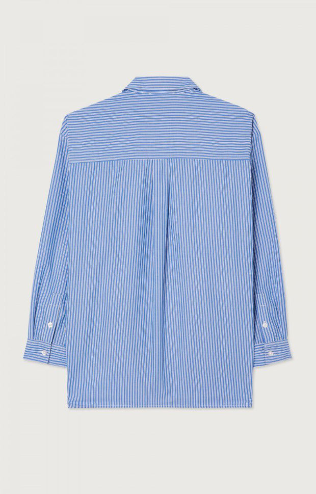 AMERICAN VINTAGE Zatybay Shirt in Aqua Stripes