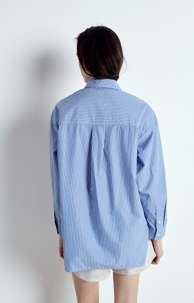 AMERICAN VINTAGE Zatybay Shirt in Aqua Stripes