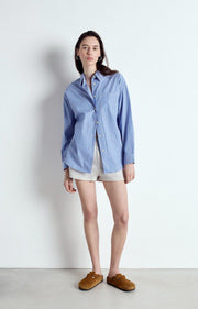 AMERICAN VINTAGE Zatybay Shirt in Aqua Stripes