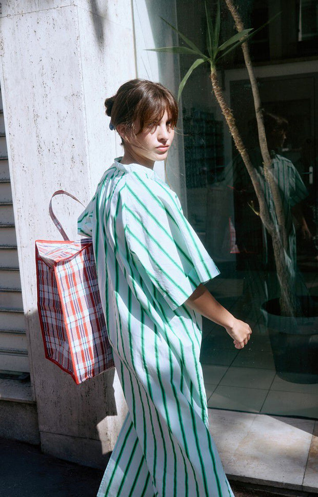 AMERICAN VINTAGE Zatybay Dress in Neon Lagoon Stripes