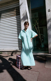 AMERICAN VINTAGE Zatybay Dress in Neon Lagoon Stripes