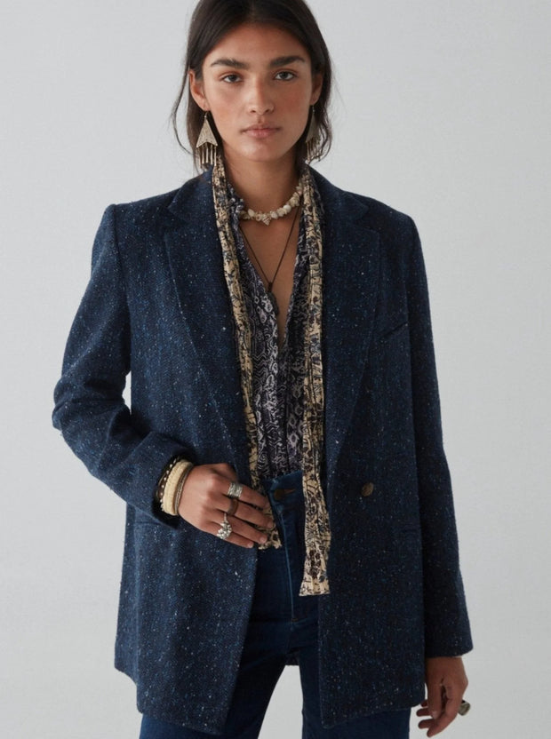 MAISON HOTEL Azalea Blazer in Misty Blue Iridescent Sea Fremantle Perth