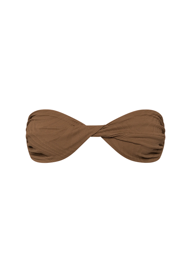 FELLA Bernie Bandeau Bikini Top in Cocoa