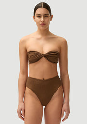 FELLA Bernie Bandeau Bikini Top in Cocoa