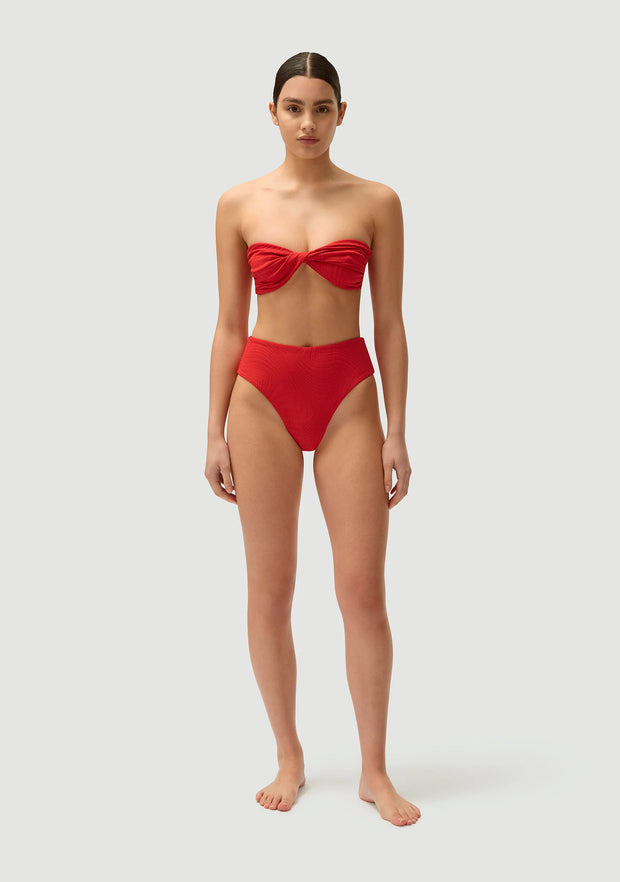 FELLA Bernie Bandeau Bikini Top in Tomato