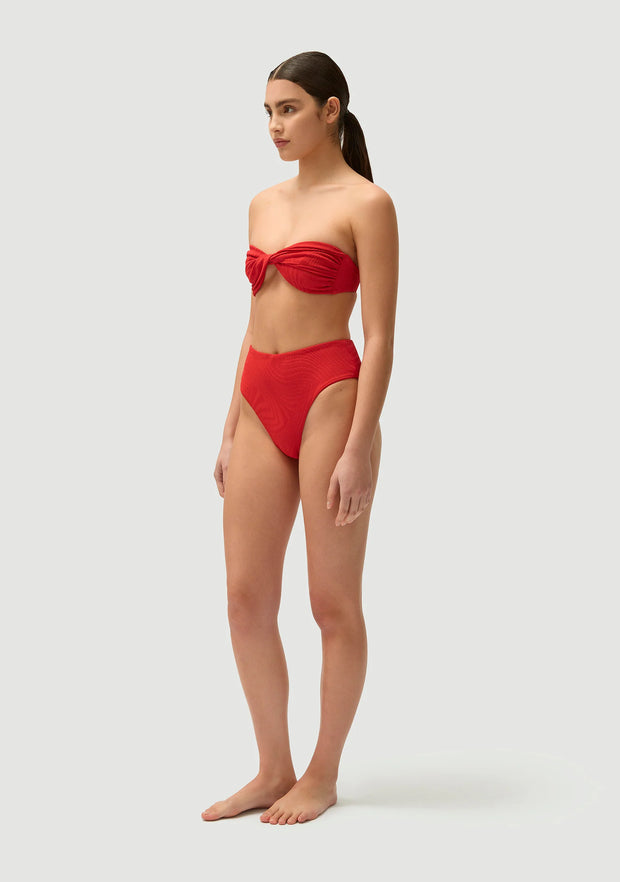 FELLA Bernie Bandeau Bikini Top in Tomato