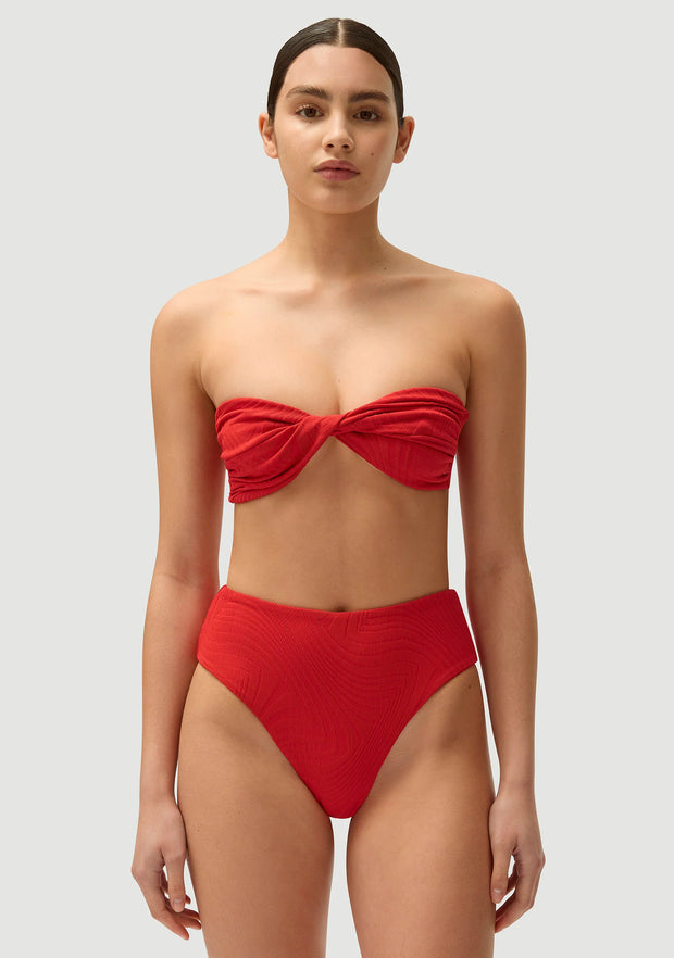 FELLA Bernie Bandeau Bikini Top in Tomato