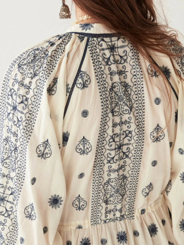 MAISON HOTEL Sole Mio Caroline Dress in Off White Iridescent Sea Perth