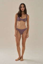 FELLA Casanova Bikini Top in Chestnut in Stripe