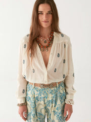 MAISON HOTEL Dylan Blouse in Cachemira Ivory