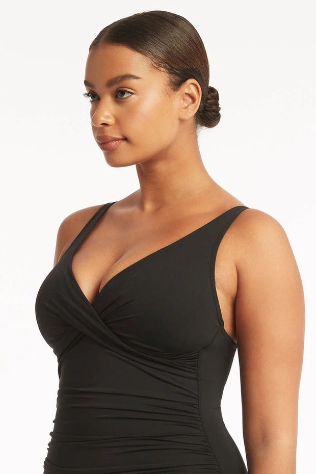 Sea Level Cross Front Multifit One Piece in Black