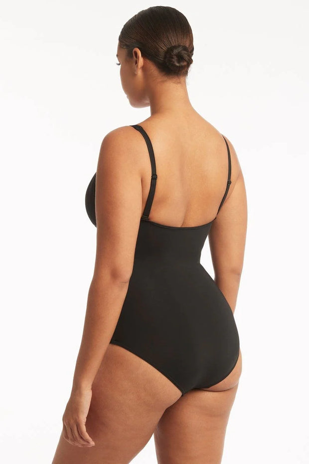 Sea Level Cross Front Multifit One Piece in Black