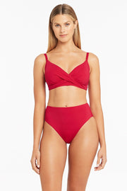 Sea Level Essentials Regular bikini pant in red