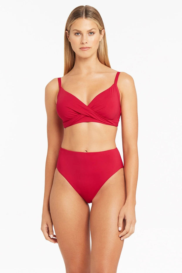 Sea Level Essentials Regular bikini pant in red