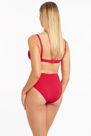 Sea Level Essentials Regular bikini pant in red