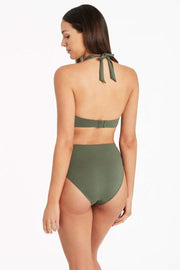 Sea Level Essentials Multifit Halter Top in khaki