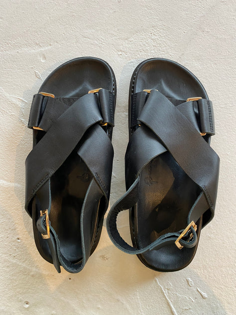 Belize Sandals In Black – Iridescent Sea