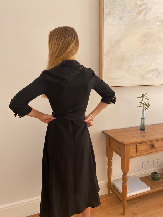 Palermo Dress in Black Silk