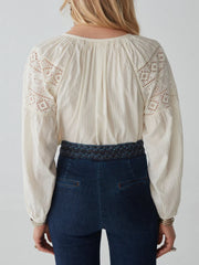 MAISON HOTEL Josephine Blouse in Broderie Merengue