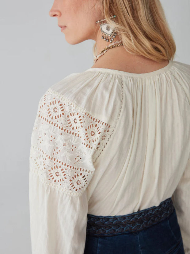 MAISON HOTEL Josephine Blouse in Broderie Merengue Iridescent Sea Fremantle Perth