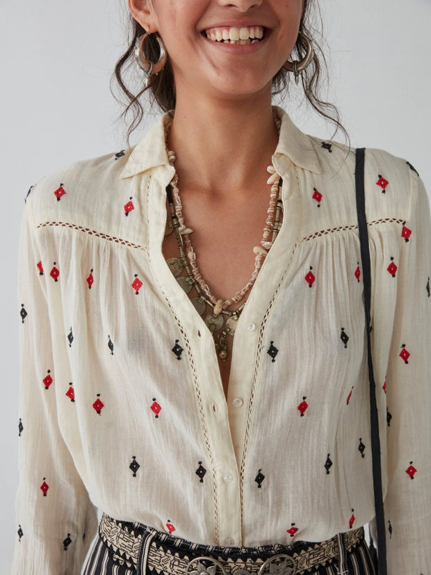 MAISON HOTEL Phoebe Blouse in Bohemian Rhapsody