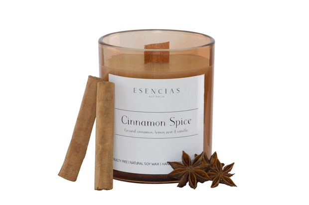 Esencias Cinnamon Spice Christmas Soy Candle