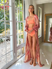 Hotel Havana Silk Wrap Dress in Nude Iridescent sea South Fremantle Western Australia