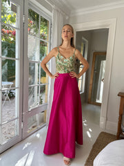 Grace Silk Skirt in Fuchsia