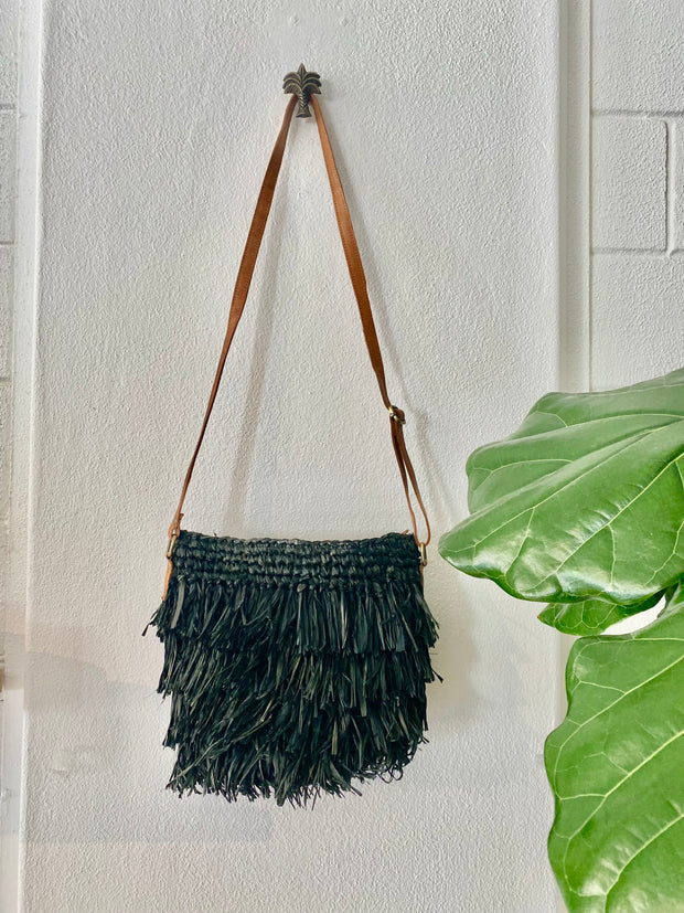 Raffia Small Tote in Black