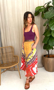 Havana Silk Skirt in Sunset