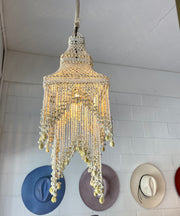 Shell Chandeliers - Square Tier Diamond White Nassa