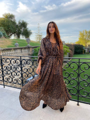 Azrou Silk Dress - Starry Night Silk