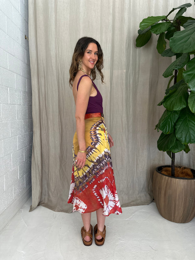 Havana Silk Skirt in Sunset
