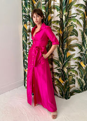Palermo Maxi Dress in Pink Silk