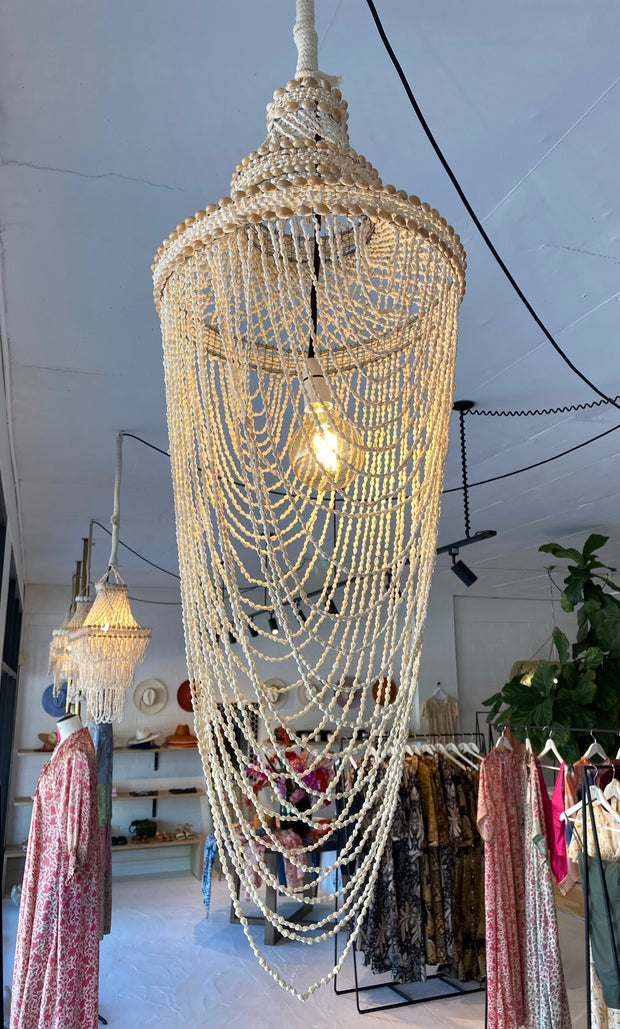 White shell deals chandelier